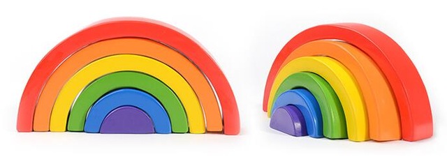 Wooden Toy Rainbow Blocks Montessori